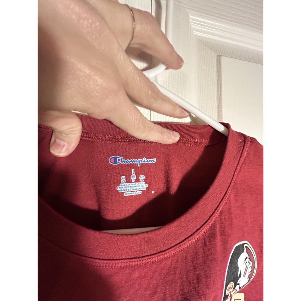 Champion Womens Florida State FSU Seminoles Garnet T-Shirt Large - Picture 6 of 7